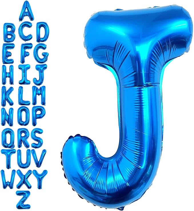 40 Inch Blue Letter J Balloons, DIY Phrase Foil Alphabet Letter J Balloons DIY by LHOAVWE