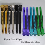 12 Pcs Metal Hair Clips, Duckbill Clips for Styling, Sectioning and Curling by Hairdresser or Home, 6 Colors, Ideal Gift Choice for Stylists and Girls, Portable and Easy to Carry