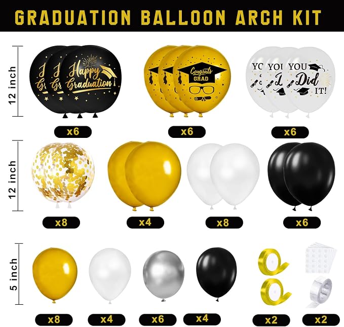 Black and Gold Graduation Decorations 2026 - Image 3
