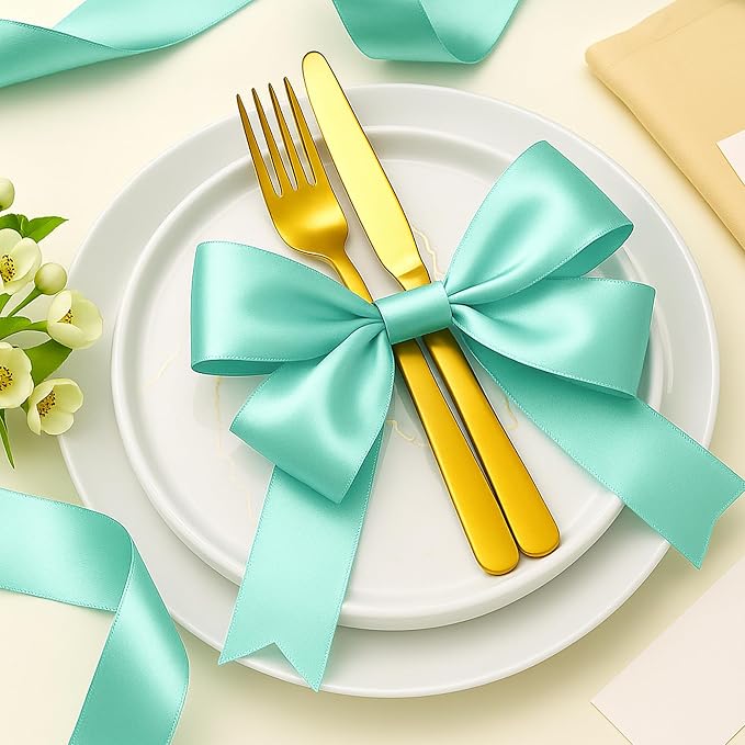 1 1/2In 30Yards Mint Blue Ribbon - Image 8