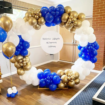 Royal Blue and Gold Balloon Arch Garland Kit 153pcs - Image 4