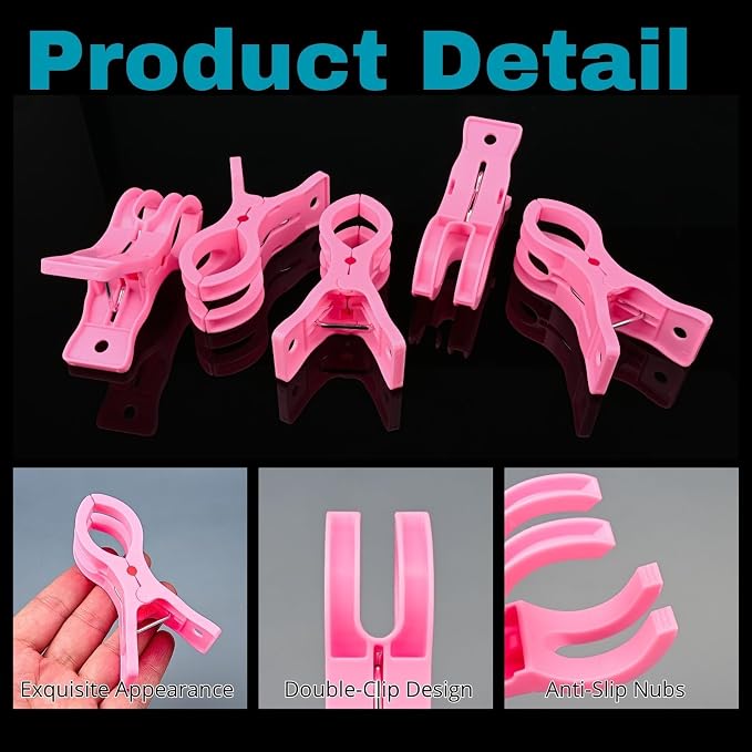 Miliocry 10 Pack Large Balloon Arch Clips Plastic Pink Backdrop Spring Clamps - Image 3