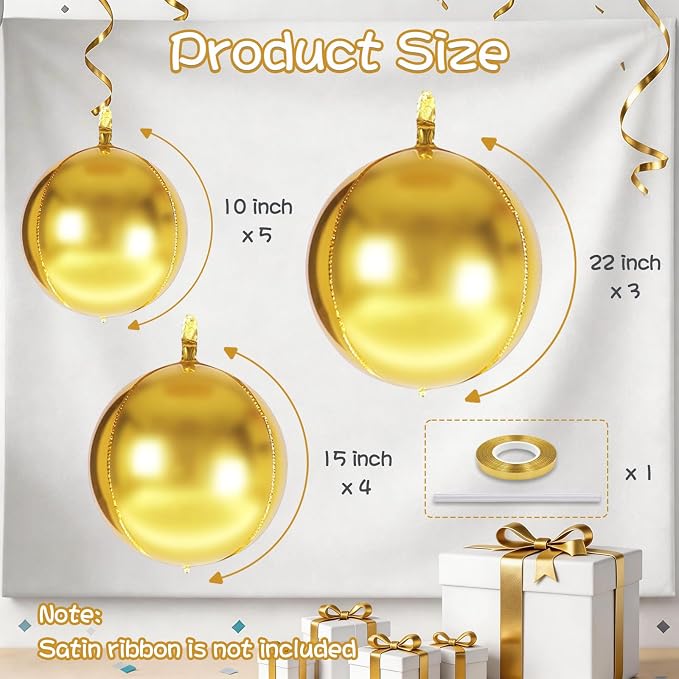 Gold Round Foil Balloons - Image 2