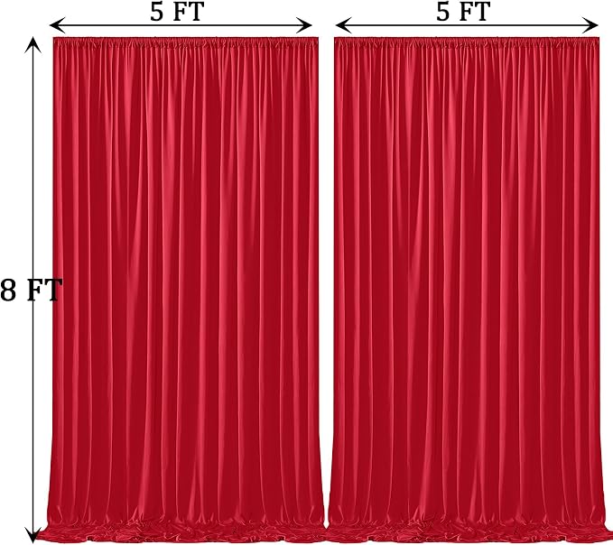 Wrinkle Free Red Backdrop Curtains - Image 6