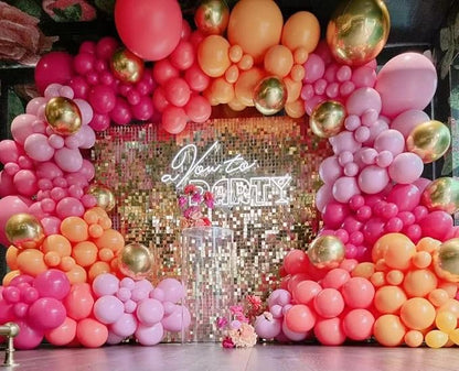 Pink and Orange Balloon Arch Kit, ADOINBY 161Pcs Hot Pink Orange Metallic Gold - Image 4