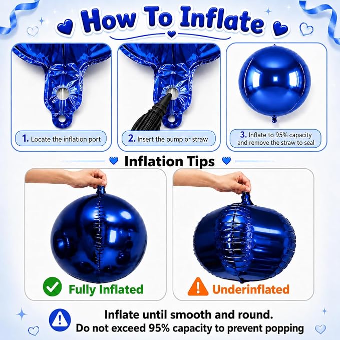 Navy Blue Round Foil Balloons - Image 4