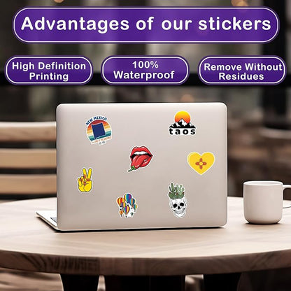 50 Pcs New Mexico Stickers Pack Waterproof Vinyl Decals US State Souvenirs - Image 3