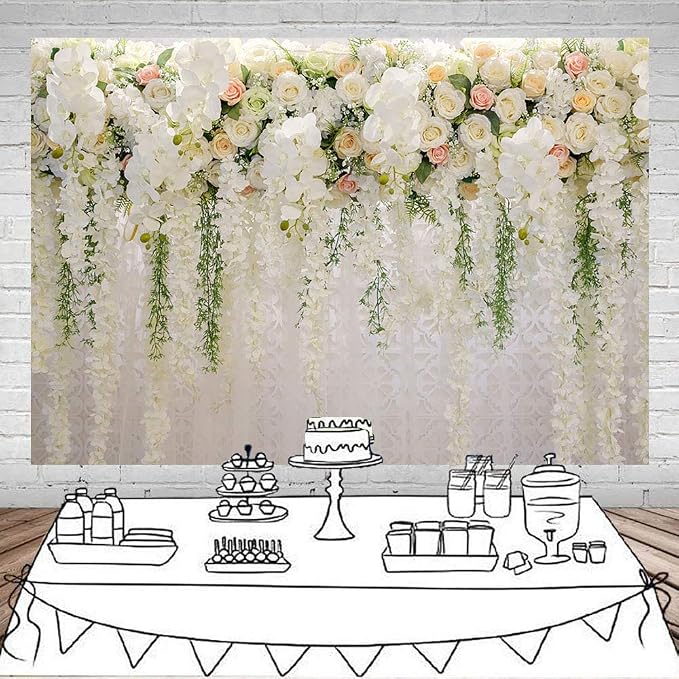 Mocsicka Wedding Flower Backdrop Wall Floral Bridal Shower Backdrops - Image 2