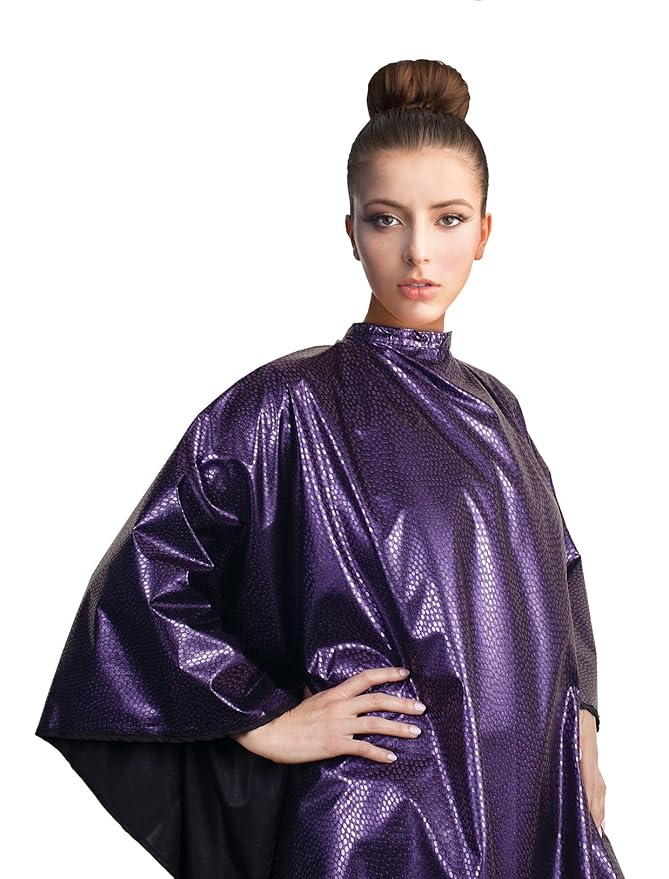 Cricket Encore All Purpose Professional Salon Cape – Waterproof Bleach Proof Hair Styling Cape, Adjustable Neck Closure – Extra-Large Coverage, Amethyst