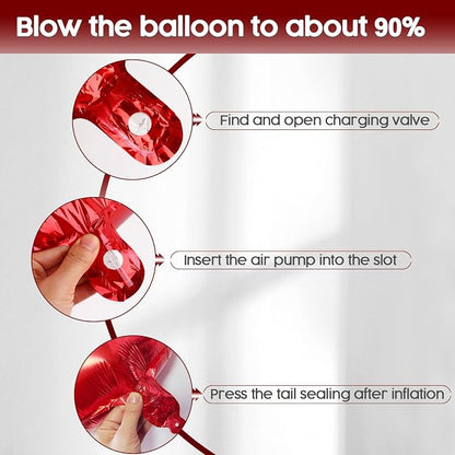 7 Balloon - Red Birthday Number Balloons, 40 Inch Decorations Men Women | Red - Image 6