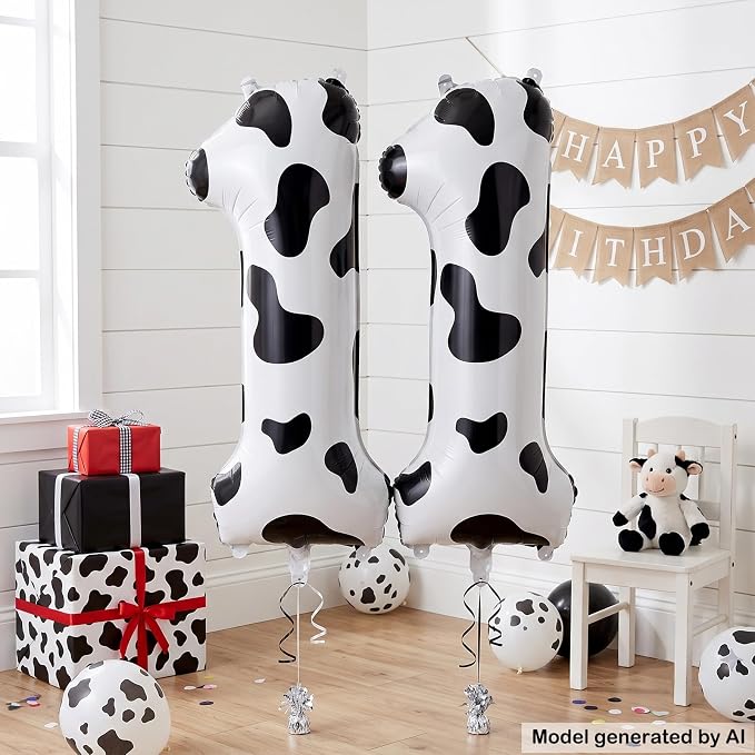 40 Inch Cow Print Number 11 Balloon - Image 3