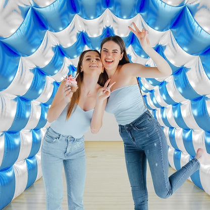 Blue and Silver Balloons Wall Tunnel Backdrop Double Sided Blue Silver Balloon - Image 4