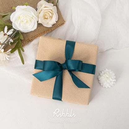 Ribbli Double Faced Teal Ribbon, 1” x Continuous 25 Yards, Use - Image 2
