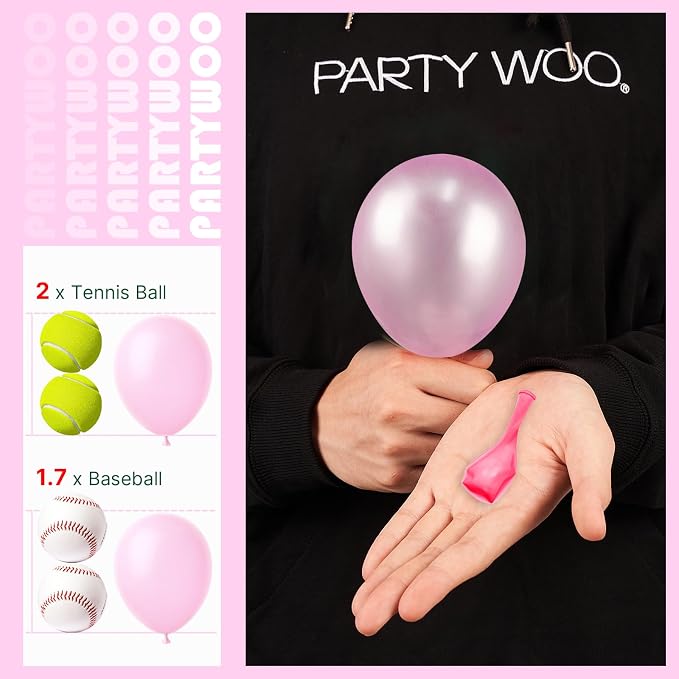 PartyWoo Pearl Pink Balloons 100pcs Light Pastel Baby Pale Pink Color | 5 Inch - Image 3