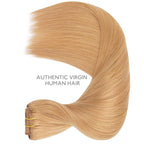 WENNALIFE Human Hair Extensions Clip In - 22 Inch 150g 9pcs Strawberry Blonde Remy Hair Extensions - Real Hair Coloured