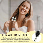 Mini Hair Brush,Cute Detangling Travel Hair Brush,Soft Bristles for Effortless Tangle Removal,Detangler Hairbrush for Women Men Boys Girls Kids Wet Dry All Hair Types (White Daisy, Mini)