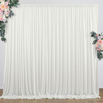 10 ft x 8 ft Wrinkle Free Ivory Backdrop Curtain by Outpain