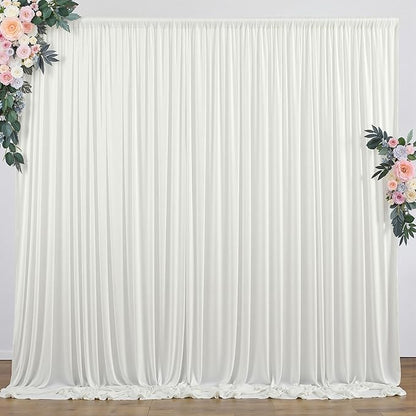 10 ft x 10 ft Wrinkle Free Ivory Backdrop Curtain by Outpain