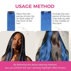 Lashey Seamless Clip in Hair Extensions Human Hair 46g 4pcs 18 Inch Blue Straight Hair Extensions Clip ins with Invisi Edge