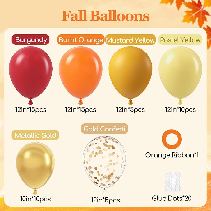 60pcs 12inch Fall Thanksgiving Balloons - Image 2