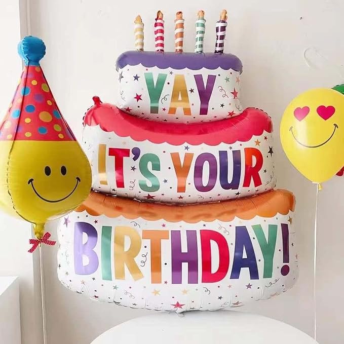 Happy Birthday Balloon Big 41" Foil Inflated Mylar Balloons - Image 4