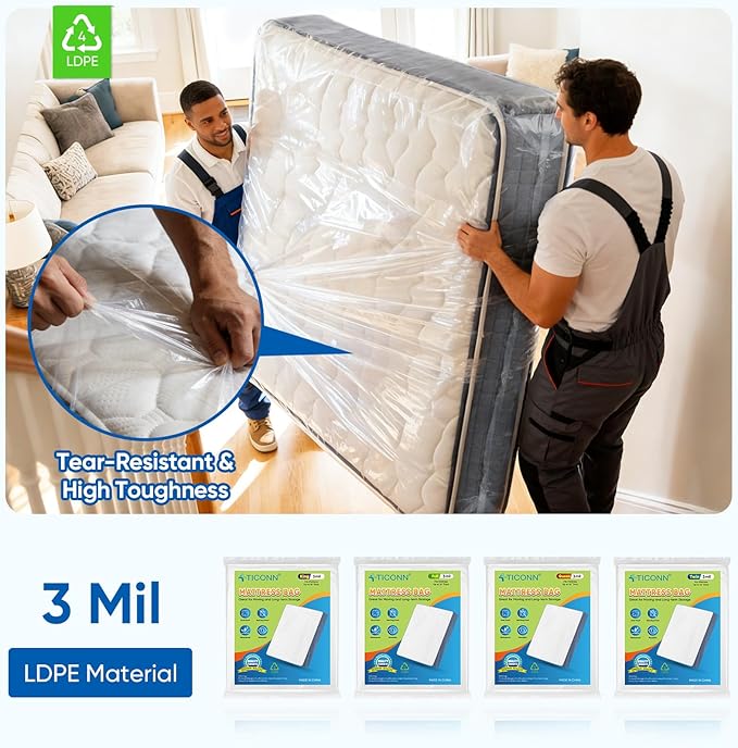 TICONN 1PK Plastic Mattress Bag - Image 7