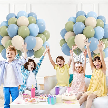 60pcs Blue and Green Balloons 12inch - Image 7