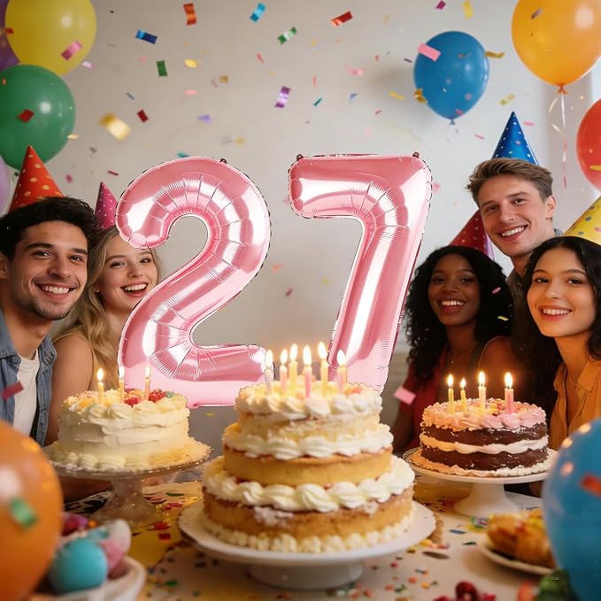 40 Inch Number 27 Balloons for 27th Birthday Party Decorations, 0-100 Jewelry - Image 2