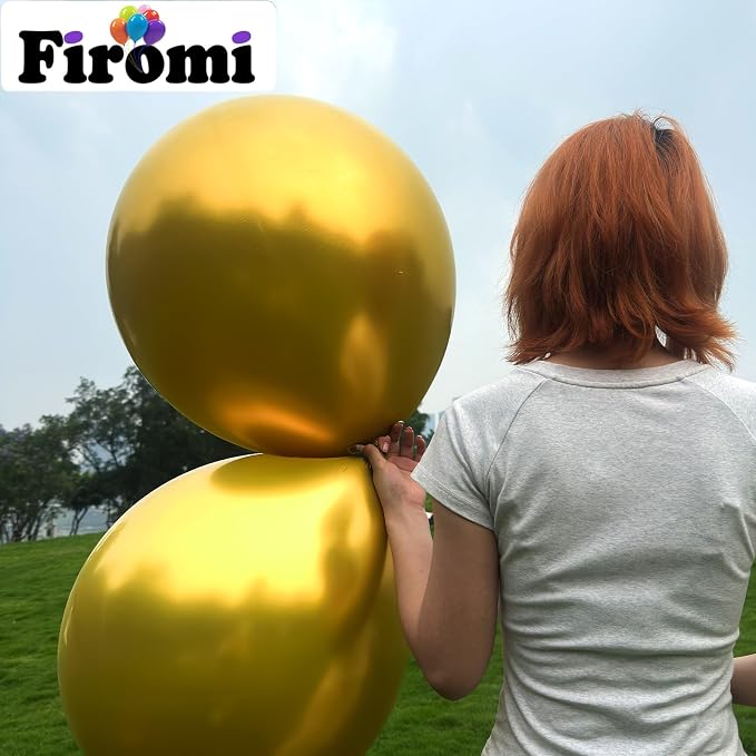 Firomi Metallic Chrome Big Gold Balloons 18-inch 12 Pack | Large Helium Shiny - Image 4