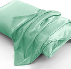 Aormenzy Satin Body Pillow Cover Set of 2, 20x54 Inches Mint Green Body Pillow Case for Adults, Silky Soft & Cooling Body Pillow Pillowcase with Envelope Closure
