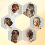 French Pin Hair Clip for Women - Elegant & Durable Metal U-Shaped Hair Pin for Updos, Bun, Chignon & Twist, Secure Hold All Day, Comfortable Fit, Ideal Gift for Her 1pc (Silver)