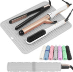 AMIJEAL Oversize Silicone Heat Resistant Mat for Hair Tools, Curling Iron Mat, Hot Tools Holder, Portable Flat Iron Hair Straightener Pad Cover for Travel Vanity Salon(14.2" x 11.0")