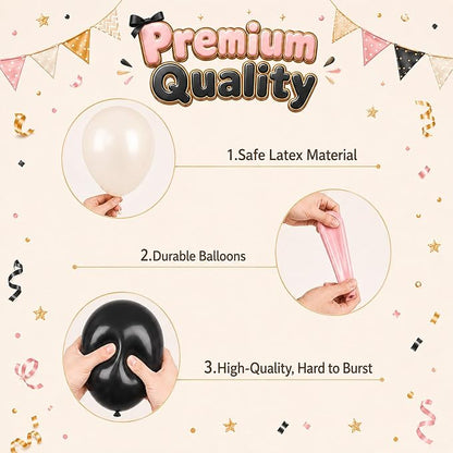 Pink and Black Heart Balloons, for Wedding Valentines Women Brithday - Image 3
