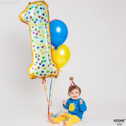 KatchOn Number 1 Donut Balloon 40 Inch Sweet One Birthday Party Decorations | - Image 8