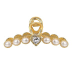 SHE'S FREE STYLE JUST FOR YOU Vintage Hair Claw Clip for women, Elegant Alloy Hair Clawwith Romantic Heart Design, Pearl details and 14K golden electroplating finish, Exquisite Hair Accessories