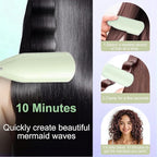 Crimper Hair Tool, Hair Crimper for Women, Beach Waves Curling Wand with Negative Ions, Adjustable Temp, Anti-Scald Design, Auto Shut-Off, Dual Voltage, 1.42 Inch (Green)