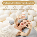 INFIIXSO Silk Pillow Cases 2 Pack Standard Size, Ultra Smooth & Soft Mulberry Silk Pillow Case for Hair and Skin, Breathable Cooling Silk Pillowcase with Hidden Zipper (Light Grey, 20x26 Inches)