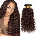 Color 4 Human Hair Bundles Brown Water Wave Bundles 24 26 28 Inch Niegmeag Double Weft Virgin Remy Brown Wet and Wavy Bundle Hair Weave