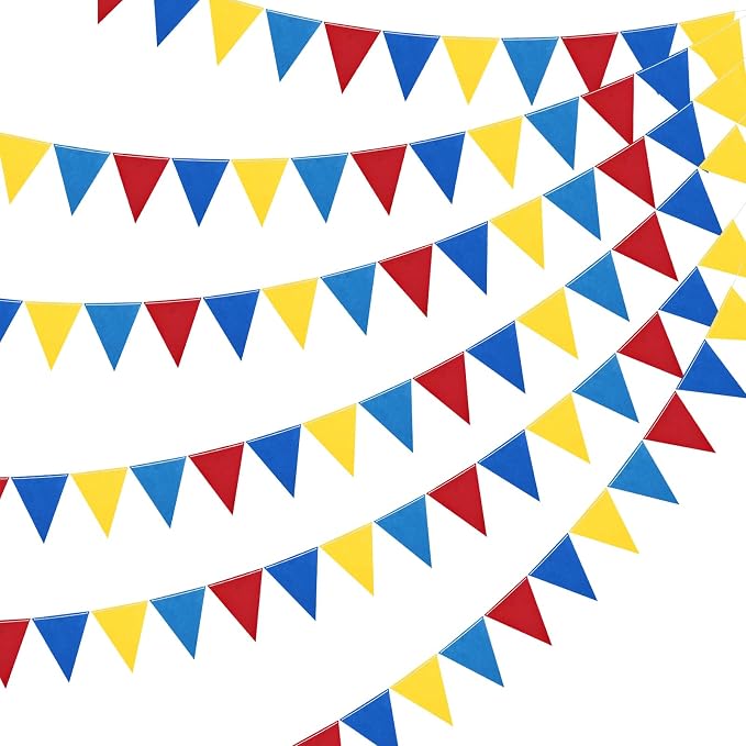 Outus 6 Pack 72 Flags/8.2 ft Rainbow Pennant Banner by Outus