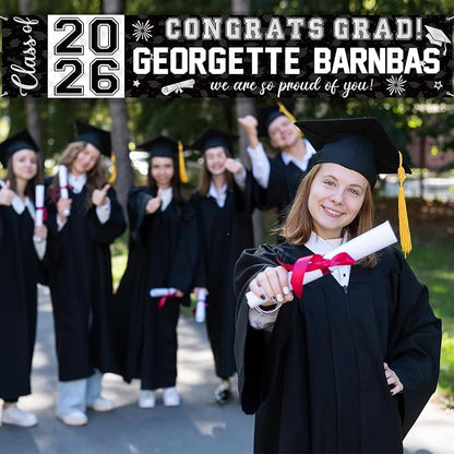 Graduation Congratulations Banner Decorations, Class 2026 Personalized - Image 8