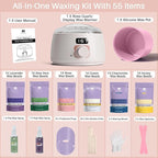 BLITZWAX Brazilian and Bikini Waxing Kit for Women, Hard Wax Warmer for Face, Legs, and Body, At Home Hair Removal Kit, Beginner Friendly, Quick Heating, 6 Packs Wax Beads