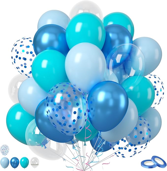 Teal Blue Balloons by Saxuxu