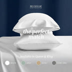 Beckham Hotel Collection 100% Cotton Pillow Cases King Size Set of 2, 500TC, Luxury Sateen Pillowcases, Open End, Breathable, Moisture-Wicking, White