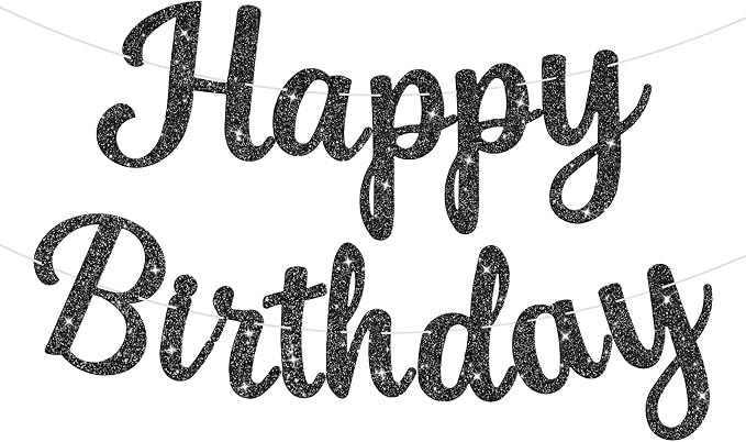 Glitter Happy Birthday Banner Sign Birthday Garland Wall Door Banners Flag by Unknown