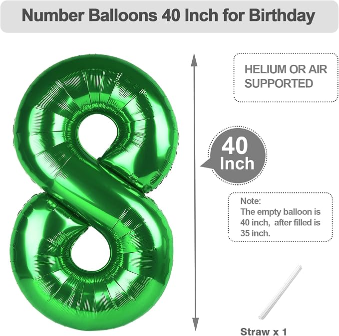 Number Balloons 40 Inch Dark Green 7 Balloon - Image 5