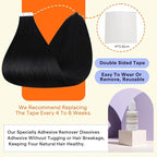 Full Shine Tape in Hair Extensions Human Hair 16 Inch Color 1 Jet Black Invisible Natural Straight Human Hair Tape in Extensions 20PCS Seamless Skin Weft Remy Hair 50g for Women Add Volume