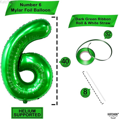 KatchOn Giant Dark Green Number 6 Balloon - Image 2