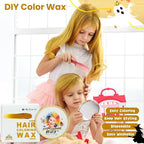 Temporary Gold Hair Color Wax for Kids, Blonde Colored Hair Styling Mud, Washable Goledn Style Dye for Girls Boys Teens, DIY Instant Hair Coloring Gel Cream for Cosplay Halloween Children's Day