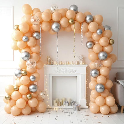 RUBFAC Nude Balloons Different Sizes Boho Beige Apricot Balloon Arch 154pcs | - Image 6
