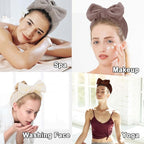 Casoty 6 Pcs Soft Coral Fleece Headbands for Makeup, Facial Care, Shower and Yoga